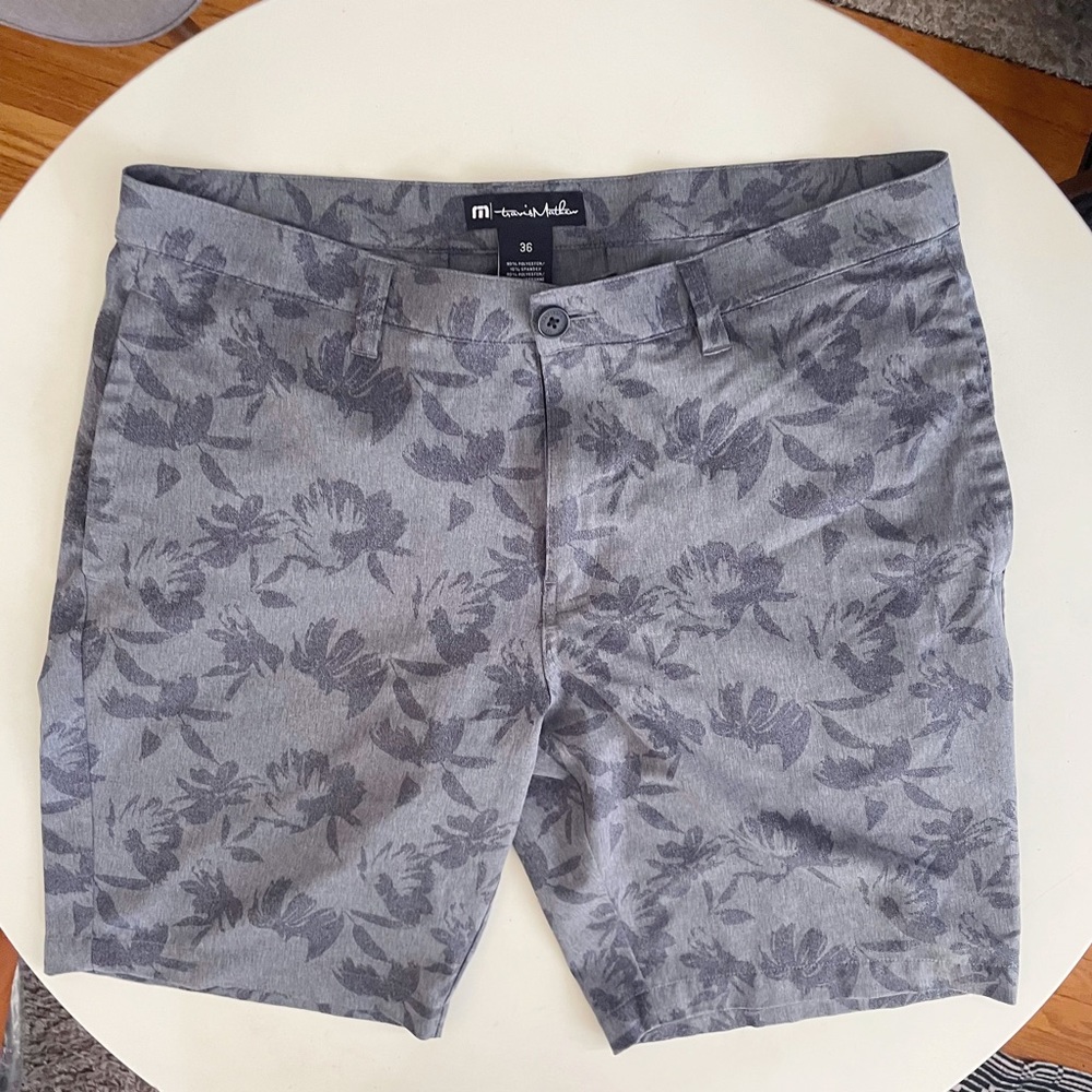 TravisMathew Gray Floral Print Men’s Shorts